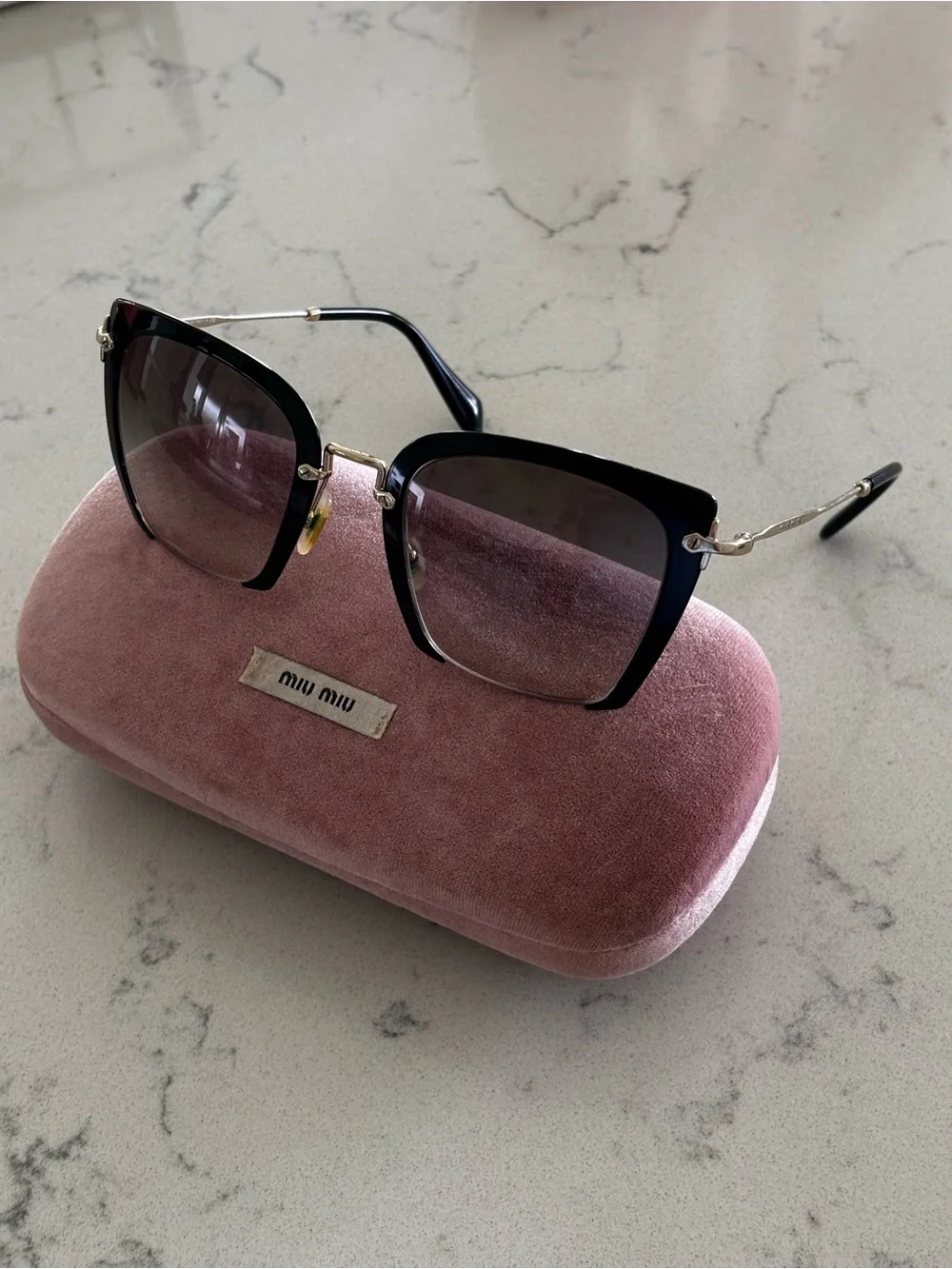 Authentic Miu Miu MU 52RS Womens Sunglasses semi-rimless square frame